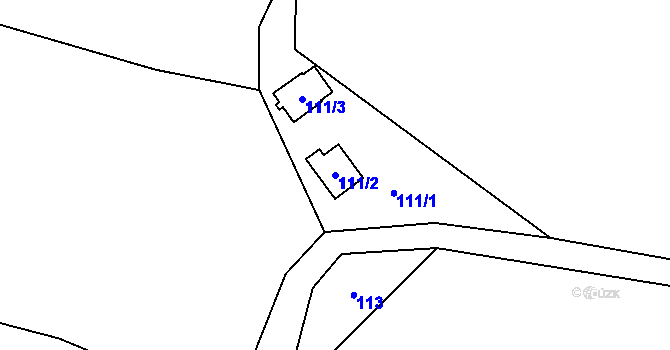 Parcela st. 111/2 v KÚ České Lhotice, Katastrální mapa