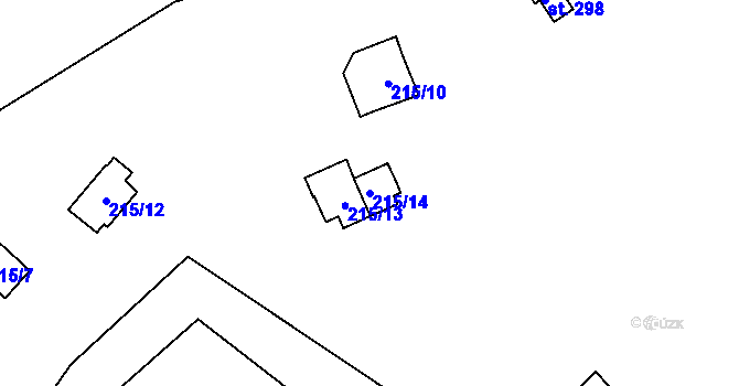 Parcela st. 215/14 v KÚ České Lhotice, Katastrální mapa