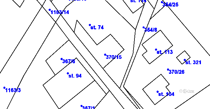 Parcela st. 370/15 v KÚ České Lhotice, Katastrální mapa