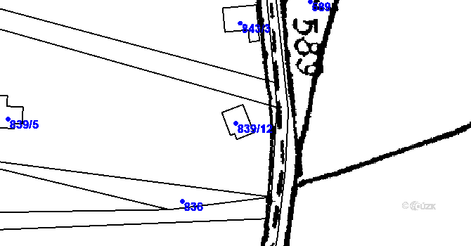 Parcela st. 839/12 v KÚ České Lhotice, Katastrální mapa