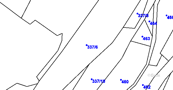 Parcela st. 337/6 v KÚ Hodonín u Nasavrk, Katastrální mapa