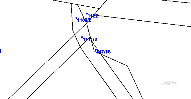 Parcela st. 547/18 v KÚ Hodonín u Nasavrk, Katastrální mapa
