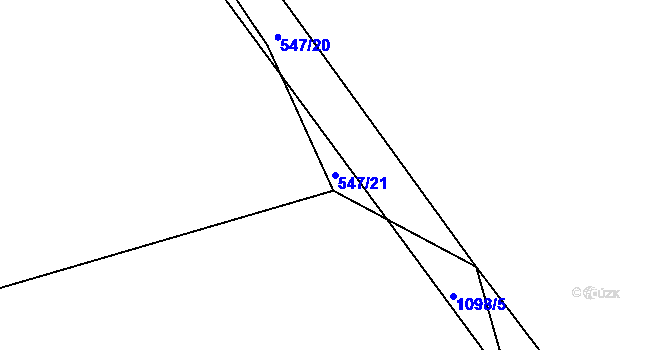 Parcela st. 547/21 v KÚ Hodonín u Nasavrk, Katastrální mapa