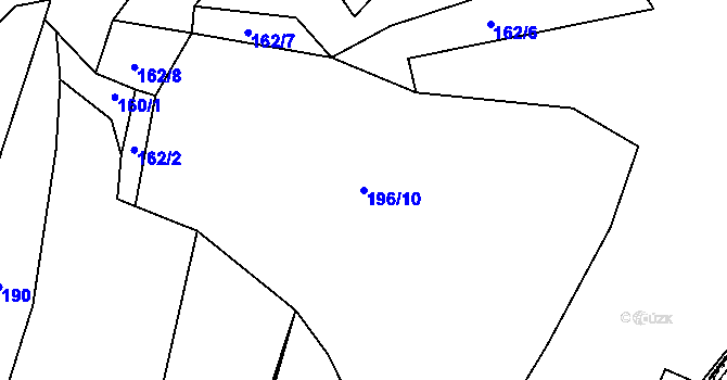 Parcela st. 196/10 v KÚ Hodonín u Nasavrk, Katastrální mapa