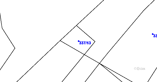 Parcela st. 337/13 v KÚ Hodonín u Nasavrk, Katastrální mapa