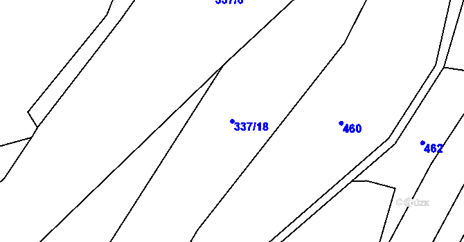 Parcela st. 337/18 v KÚ Hodonín u Nasavrk, Katastrální mapa
