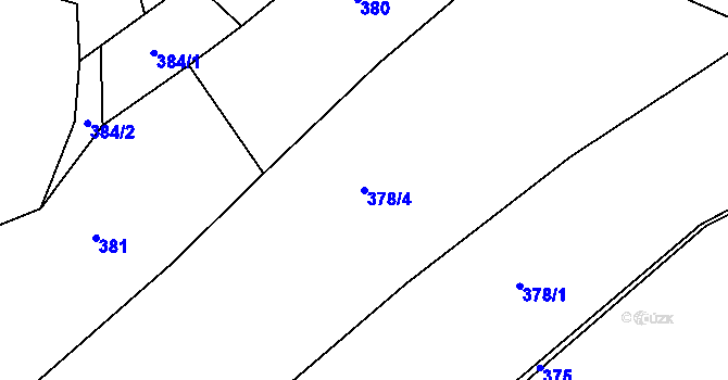 Parcela st. 378/4 v KÚ Hodonín u Nasavrk, Katastrální mapa