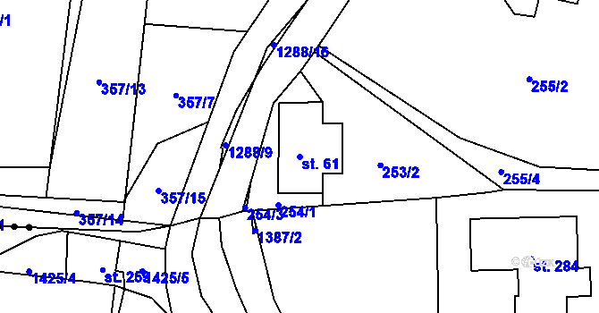 Parcela st. 61 v KÚ České Libchavy, Katastrální mapa