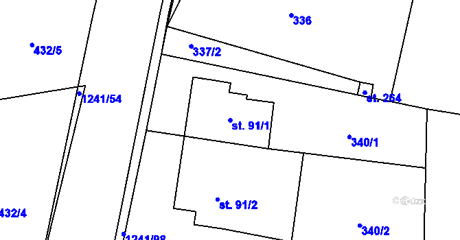 Parcela st. 91/1 v KÚ České Libchavy, Katastrální mapa