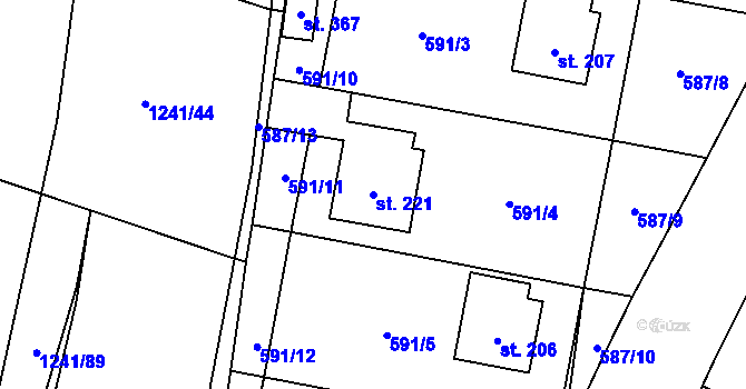 Parcela st. 221 v KÚ České Libchavy, Katastrální mapa
