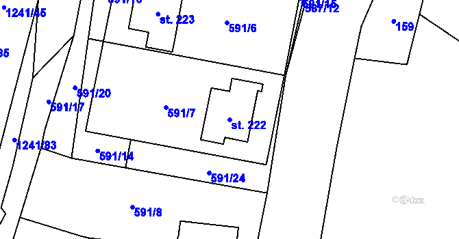 Parcela st. 222 v KÚ České Libchavy, Katastrální mapa