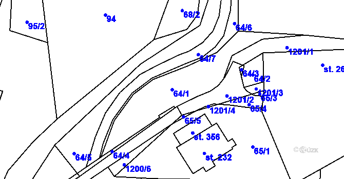 Parcela st. 64/1 v KÚ České Libchavy, Katastrální mapa