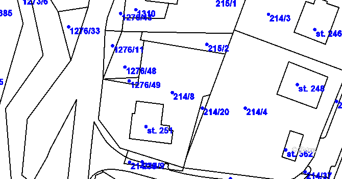 Parcela st. 214/19 v KÚ České Libchavy, Katastrální mapa