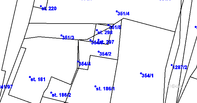 Parcela st. 354/2 v KÚ České Libchavy, Katastrální mapa