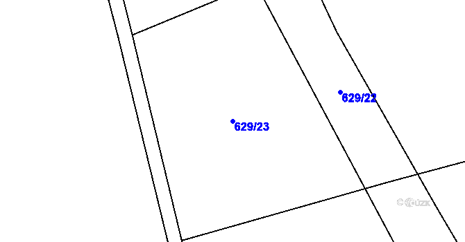 Parcela st. 629/23 v KÚ České Libchavy, Katastrální mapa