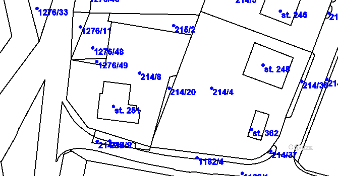 Parcela st. 214/20 v KÚ České Libchavy, Katastrální mapa