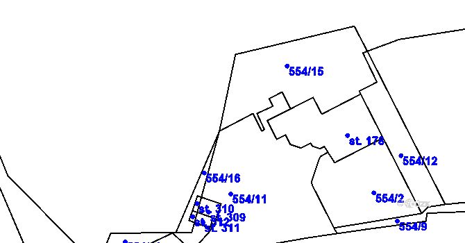 Parcela st. 554/13 v KÚ České Libchavy, Katastrální mapa
