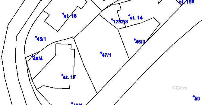 Parcela st. 47/1 v KÚ České Libchavy, Katastrální mapa