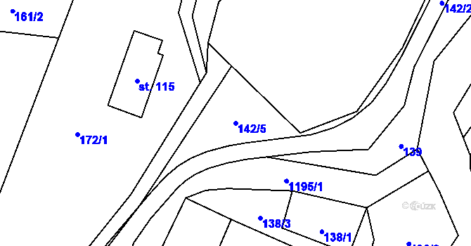 Parcela st. 142/5 v KÚ České Libchavy, Katastrální mapa