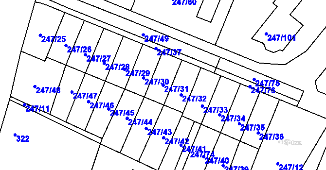 Parcela st. 247/31 v KÚ České Meziříčí, Katastrální mapa