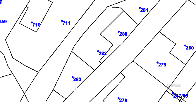 Parcela st. 282 v KÚ České Meziříčí, Katastrální mapa
