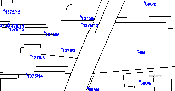 Parcela st. 475/4 v KÚ České Meziříčí, Katastrální mapa