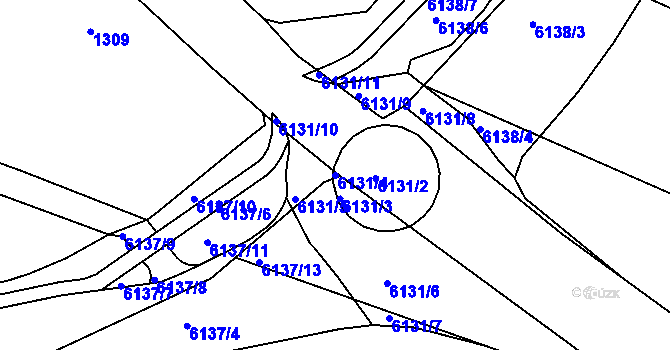 Parcela st. 6131/4 v KÚ České Meziříčí, Katastrální mapa