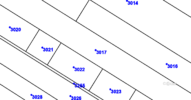 Parcela st. 3017 v KÚ Rohenice, Katastrální mapa