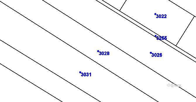 Parcela st. 3028 v KÚ Rohenice, Katastrální mapa