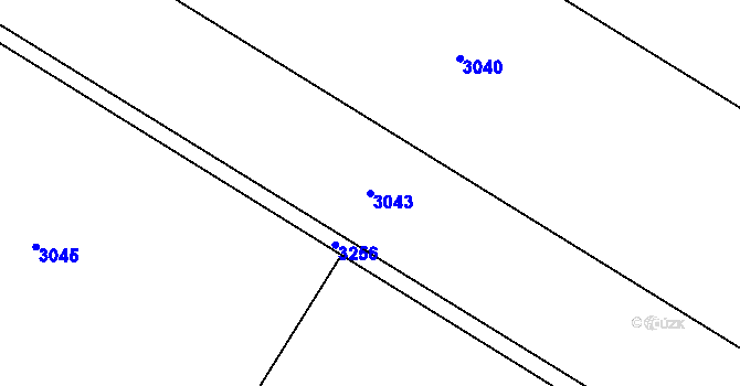 Parcela st. 3043 v KÚ Rohenice, Katastrální mapa