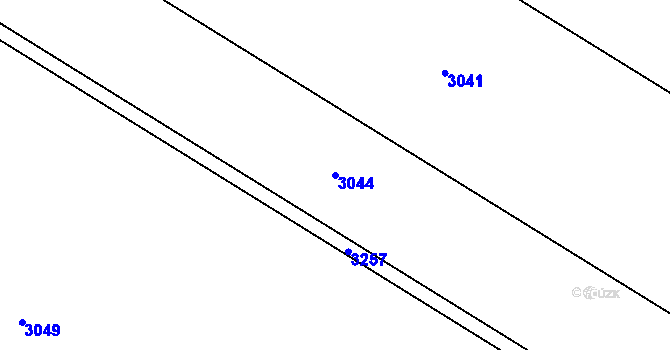 Parcela st. 3044 v KÚ Rohenice, Katastrální mapa