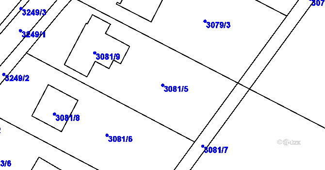 Parcela st. 3081/5 v KÚ Rohenice, Katastrální mapa