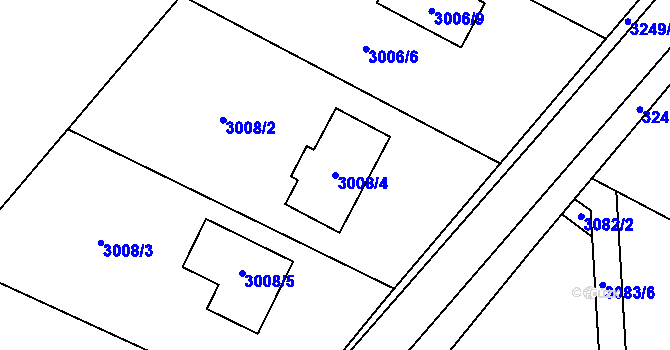 Parcela st. 3008/4 v KÚ Rohenice, Katastrální mapa