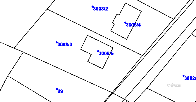 Parcela st. 3008/5 v KÚ Rohenice, Katastrální mapa