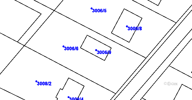 Parcela st. 3006/9 v KÚ Rohenice, Katastrální mapa