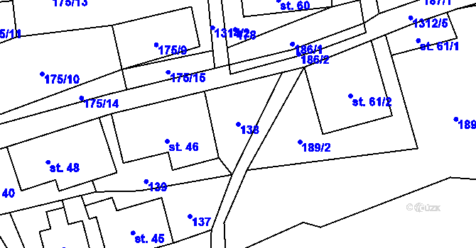 Parcela st. 138 v KÚ České Petrovice, Katastrální mapa
