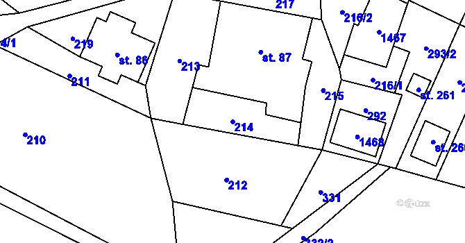 Parcela st. 214 v KÚ České Petrovice, Katastrální mapa