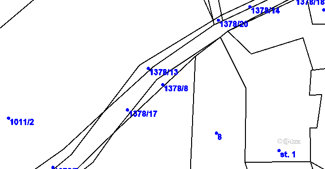 Parcela st. 1378/8 v KÚ České Petrovice, Katastrální mapa