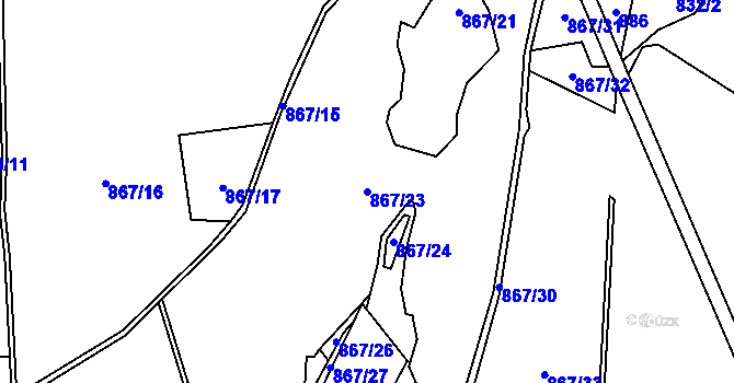 Parcela st. 867/23 v KÚ České Petrovice, Katastrální mapa