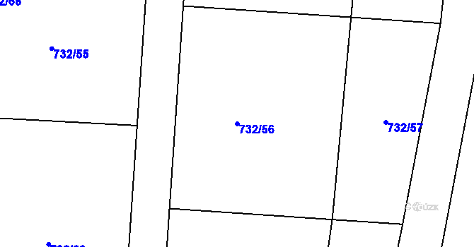 Parcela st. 732/56 v KÚ České Petrovice, Katastrální mapa