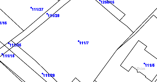 Parcela st. 111/7 v KÚ České Velenice, Katastrální mapa