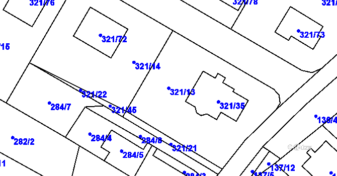 Parcela st. 321/13 v KÚ České Velenice, Katastrální mapa