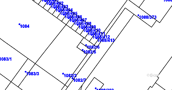 Parcela st. 1082/6 v KÚ České Velenice, Katastrální mapa