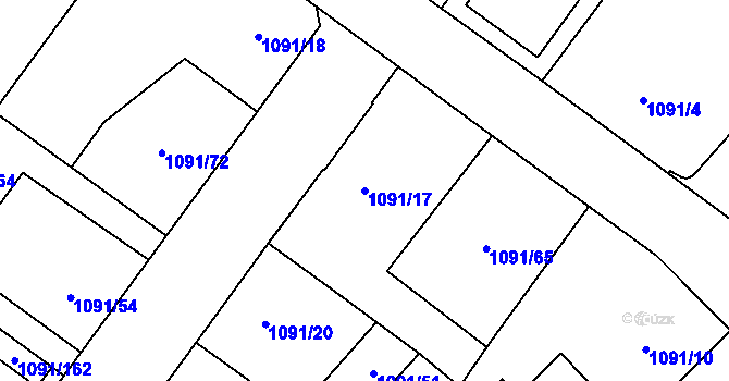 Parcela st. 1091/17 v KÚ České Velenice, Katastrální mapa