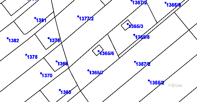 Parcela st. 1365/6 v KÚ České Velenice, Katastrální mapa