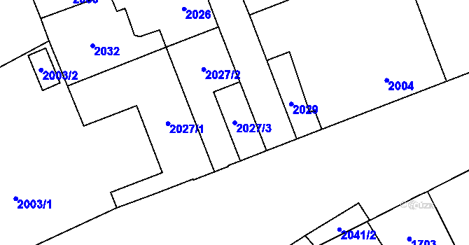 Parcela st. 2027/3 v KÚ České Velenice, Katastrální mapa
