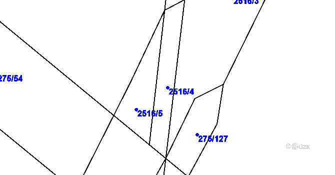 Parcela st. 2516/4 v KÚ České Velenice, Katastrální mapa