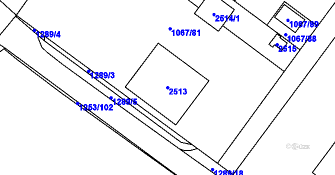 Parcela st. 2513 v KÚ České Velenice, Katastrální mapa