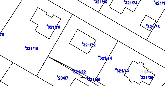 Parcela st. 321/72 v KÚ České Velenice, Katastrální mapa
