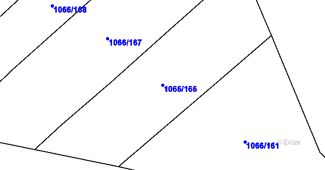 Parcela st. 1066/166 v KÚ České Velenice, Katastrální mapa